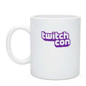 Кружка с принтом TwitchCon в Тюмени, керамика | объем — 330 мл, диаметр — 80 мм. Принт наносится на бока кружки, можно сделать два разных изображения | Тематика изображения на принте: 