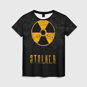 Женская футболка 3D с принтом S.T.A.L.K.E.R. в Тюмени, 100% полиэфир ( синтетическое хлопкоподобное полотно) | прямой крой, круглый вырез горловины, длина до линии бедер | anomaly | bandit | chernobyl | logo | pripyat | shadow of chernobyl | stalker | stalker 2 | zone | аномалия | бандиты | зона | лого | меченый | припять | сталкер | сталкер 2 | тени чернобыля | чернобыль | чистое небо