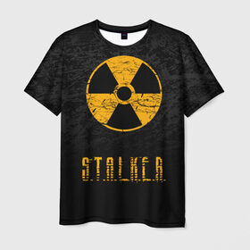 Мужская футболка 3D с принтом S.T.A.L.K.E.R. в Тюмени, 100% полиэфир | прямой крой, круглый вырез горловины, длина до линии бедер | Тематика изображения на принте: anomaly | bandit | chernobyl | logo | pripyat | shadow of chernobyl | stalker | stalker 2 | zone | аномалия | бандиты | зона | лого | меченый | припять | сталкер | сталкер 2 | тени чернобыля | чернобыль | чистое небо