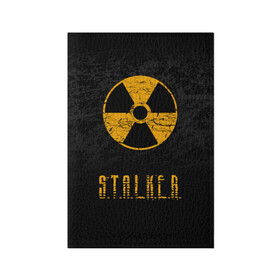 Обложка для паспорта матовая кожа с принтом S.T.A.L.K.E.R. в Тюмени, натуральная матовая кожа | размер 19,3 х 13,7 см; прозрачные пластиковые крепления | anomaly | bandit | chernobyl | logo | pripyat | shadow of chernobyl | stalker | stalker 2 | zone | аномалия | бандиты | зона | лого | меченый | припять | сталкер | сталкер 2 | тени чернобыля | чернобыль | чистое небо
