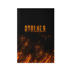 Обложка для паспорта матовая кожа с принтом S.T.A.L.K.E.R. в Тюмени, натуральная матовая кожа | размер 19,3 х 13,7 см; прозрачные пластиковые крепления | Тематика изображения на принте: anomaly | bandit | chernobyl | logo | pripyat | shadow of chernobyl | stalker | stalker 2 | zone | аномалия | бандиты | зона | лого | меченый | припять | сталкер | сталкер 2 | тени чернобыля | чернобыль | чистое небо