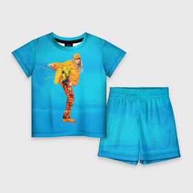 Детский костюм с шортами 3D с принтом Ocean Billie в Тюмени,  |  | billie eilish | lovely | music | ocean eyes | pop | билли айлиш | девушка | музыка | океан | поп | эйлиш | элиш