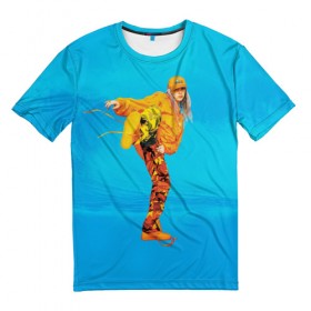 Мужская футболка 3D с принтом Ocean Billie в Тюмени, 100% полиэфир | прямой крой, круглый вырез горловины, длина до линии бедер | billie eilish | lovely | music | ocean eyes | pop | билли айлиш | девушка | музыка | океан | поп | эйлиш | элиш