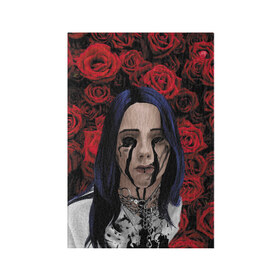 Обложка для паспорта матовая кожа с принтом Billie Roses в Тюмени, натуральная матовая кожа | размер 19,3 х 13,7 см; прозрачные пластиковые крепления | billie eilish | lovely | music | ocean eyes | pop | билли айлиш | девушка | музыка | океан | поп | эйлиш | элиш