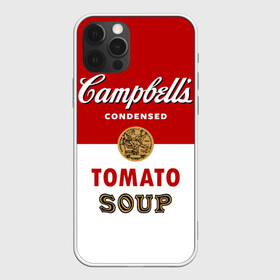 Чехол для iPhone 12 Pro Max с принтом Банка с супом Кэмпбелл в Тюмени, Силикон |  | Тематика изображения на принте: campbell’s soup | pop art | popart | арт | банка с супом кэмпбелл | банки с супом кэмпбелл | большая банка супа кэмпбелл с открывашкой | поп арт | суп кэмпбелл | энди уорхол