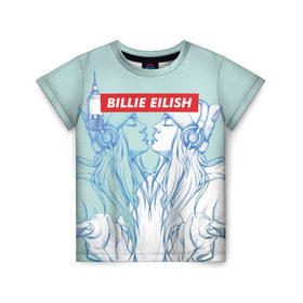 Детская футболка 3D с принтом Billie Eilish в Тюмени, 100% гипоаллергенный полиэфир | прямой крой, круглый вырез горловины, длина до линии бедер, чуть спущенное плечо, ткань немного тянется | billie eilish | lovely | music | ocean eyes | pop | билли айлиш | девушка | музыка | океан | поп | эйлиш | элиш