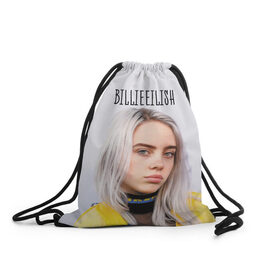 Рюкзак-мешок 3D с принтом BillieEilish в Тюмени, 100% полиэстер | плотность ткани — 200 г/м2, размер — 35 х 45 см; лямки — толстые шнурки, застежка на шнуровке, без карманов и подкладки | billie eilish | lovely | music | ocean eyes | pop | билли айлиш | девушка | музыка | океан | поп | эйлиш | элиш