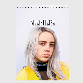 Скетчбук с принтом BillieEilish в Тюмени, 100% бумага
 | 48 листов, плотность листов — 100 г/м2, плотность картонной обложки — 250 г/м2. Листы скреплены сверху удобной пружинной спиралью | billie eilish | lovely | music | ocean eyes | pop | билли айлиш | девушка | музыка | океан | поп | эйлиш | элиш