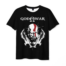 Мужская футболка 3D с принтом God of War в Тюмени, 100% полиэфир | прямой крой, круглый вырез горловины, длина до линии бедер | god of war | арес | афина | бог | бог войны | воин | генерал | гидра | кратос | призрак | спарта | татуировка