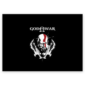 Поздравительная открытка с принтом God of War в Тюмени, 100% бумага | плотность бумаги 280 г/м2, матовая, на обратной стороне линовка и место для марки
 | Тематика изображения на принте: god of war | арес | афина | бог | бог войны | воин | генерал | гидра | кратос | призрак | спарта | татуировка