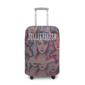 Чехол для чемодана 3D с принтом Billie Eilish в Тюмени, 86% полиэфир, 14% спандекс | двустороннее нанесение принта, прорези для ручек и колес | billie eilish | lovely | music | ocean eyes | pop | билли айлиш | девушка | музыка | океан | поп | эйлиш | элиш