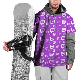 Накидка на куртку 3D с принтом Twitch в Тюмени, 100% полиэстер |  | game | gamer | logo | pattern | twitch | twitties | игры | логотип | паттерн | стрим | твитч | текстура