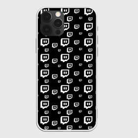 Чехол для iPhone 12 Pro Max с принтом Twitch в Тюмени, Силикон |  | black and white | game | gamer | logo | pattern | twitch | twitties | игры | логотип | паттерн | стрим | твитч | текстура | черно белый