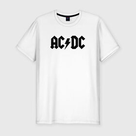 Мужская футболка премиум с принтом AC/DC в Тюмени, 92% хлопок, 8% лайкра | приталенный силуэт, круглый вырез ворота, длина до линии бедра, короткий рукав | ac dc | blues rock | hard rock