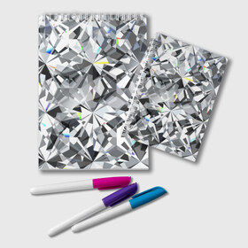Блокнот с принтом Бриллиантовое мерцание в Тюмени, 100% бумага | 48 листов, плотность листов — 60 г/м2, плотность картонной обложки — 250 г/м2. Листы скреплены удобной пружинной спиралью. Цвет линий — светло-серый
 | diamond | facets | glitter | highlights | precious | shimmer | sto | абстракция | блеск | блики | бриллиантовое | геометрический | грани | графика | драгоценный | иллюстрация | искусство | камень | картинка | мерцание | мода