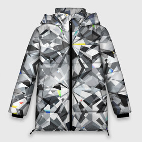 Женская зимняя куртка 3D с принтом Бриллиантовое мерцание в Тюмени, верх — 100% полиэстер; подкладка — 100% полиэстер; утеплитель — 100% полиэстер | длина ниже бедра, силуэт Оверсайз. Есть воротник-стойка, отстегивающийся капюшон и ветрозащитная планка. 

Боковые карманы с листочкой на кнопках и внутренний карман на молнии | diamond | facets | glitter | highlights | precious | shimmer | sto | абстракция | блеск | блики | бриллиантовое | геометрический | грани | графика | драгоценный | иллюстрация | искусство | камень | картинка | мерцание | мода
