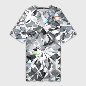 Платье-футболка 3D с принтом Бриллиантовое мерцание в Тюмени,  |  | diamond | facets | glitter | highlights | precious | shimmer | sto | абстракция | блеск | блики | бриллиантовое | геометрический | грани | графика | драгоценный | иллюстрация | искусство | камень | картинка | мерцание | мода