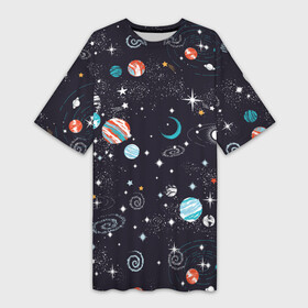 Платье-футболка 3D с принтом Космос в Тюмени,  |  | comets | infinity | planets | sky | sp | space | stars | universe | бесконечность | вселенная | галактики | графика | звезды | иллюстрация | картинка | кометы | космос | мода | небо | ночь | планеты | рисунок | созвездия | солнце