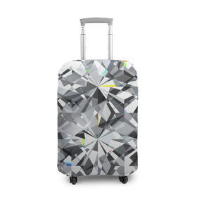 Чехол для чемодана 3D с принтом Бриллиантовое мерцание в Тюмени, 86% полиэфир, 14% спандекс | двустороннее нанесение принта, прорези для ручек и колес | diamond | facets | glitter | highlights | precious | shimmer | sto | абстракция | блеск | блики | бриллиантовое | геометрический | грани | графика | драгоценный | иллюстрация | искусство | камень | картинка | мерцание | мода
