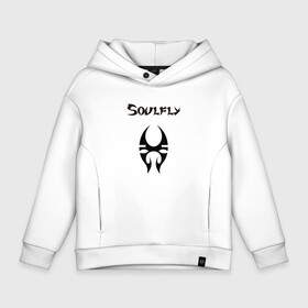 Детское худи Oversize хлопок с принтом Soulfly в Тюмени, френч-терри — 70% хлопок, 30% полиэстер. Мягкий теплый начес внутри —100% хлопок | боковые карманы, эластичные манжеты и нижняя кромка, капюшон на магнитной кнопке | groove thrash | nu | soulfly