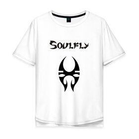 Мужская футболка хлопок Oversize с принтом Soulfly в Тюмени, 100% хлопок | свободный крой, круглый ворот, “спинка” длиннее передней части | groove thrash | nu | soulfly