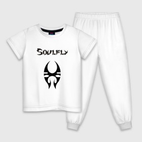 Детская пижама хлопок с принтом Soulfly в Тюмени, 100% хлопок |  брюки и футболка прямого кроя, без карманов, на брюках мягкая резинка на поясе и по низу штанин
 | groove thrash | nu | soulfly