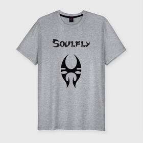 Мужская футболка хлопок Slim с принтом Soulfly в Тюмени, 92% хлопок, 8% лайкра | приталенный силуэт, круглый вырез ворота, длина до линии бедра, короткий рукав | groove thrash | nu | soulfly