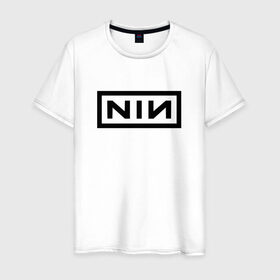 Мужская футболка хлопок с принтом Nine Inch Nails в Тюмени, 100% хлопок | прямой крой, круглый вырез горловины, длина до линии бедер, слегка спущенное плечо. | industrial | industrial rock | nine inch nails