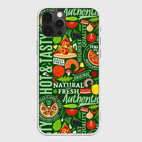 Чехол для iPhone 12 Pro Max с принтом Итальянская пицца в Тюмени, Силикон |  | бекон | вкусная | волны | грибы | доля | еда | зелень | ингредиенты | искусство | италия | итальянская | ковёр | колбаса | кори | креветки | курица | лук | мясо | натуральная | оливки | орнамент | перец