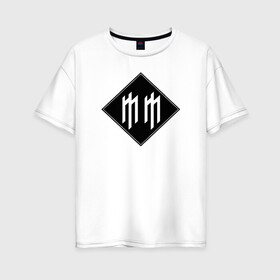Женская футболка хлопок Oversize с принтом Marilyn Manson в Тюмени, 100% хлопок | свободный крой, круглый ворот, спущенный рукав, длина до линии бедер
 | alternative | alternative rock | glam rock | industrial | industrial rock | marilyn manson