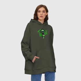 Худи SuperOversize хлопок с принтом Toxic в Тюмени, 70% хлопок, 30% полиэстер, мягкий начес внутри | карман-кенгуру, эластичная резинка на манжетах и по нижней кромке, двухслойный капюшон
 | chemical | girls