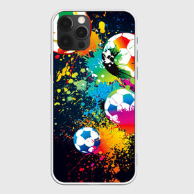 Чехол для iPhone 12 Pro Max с принтом Футбольные мячи в Тюмени, Силикон |  | ball | cov | football | leather | soccer | болельщик | брызги | графика | иллюстрация | картинка | кожа | краски | мода | мяч | покрытие | пятна | радуга | рисунок | сила | скорость | спорт | спортсмен | стиль | фанат | фон