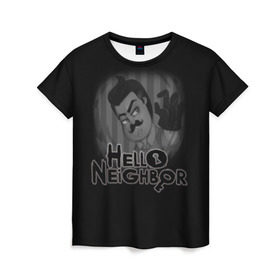 Женская футболка 3D с принтом Hello Neighbor в Тюмени, 100% полиэфир ( синтетическое хлопкоподобное полотно) | прямой крой, круглый вырез горловины, длина до линии бедер | hello | horror | neighbor | survival | дом | нейбор | паркура | привет | сосед | стратегия | хеллоу