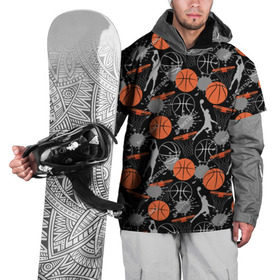 Накидка на куртку 3D с принтом Basketball в Тюмени, 100% полиэстер |  | basket | basketball | баскетбол | баскетбольные | болельщик | бросок | брызги | графика | иллюстрация | капли | картинка | кляксы | кольцо | мода | мячи | надпись | прыжок | рисунок | сетка | сила | скорость