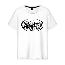 Мужская футболка хлопок с принтом Carnifex в Тюмени, 100% хлопок | прямой крой, круглый вырез горловины, длина до линии бедер, слегка спущенное плечо. | Тематика изображения на принте: carnifex | deathcore