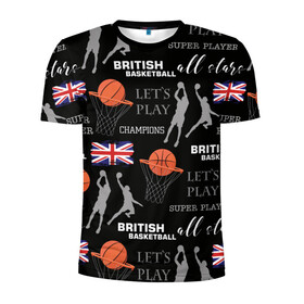 Мужская футболка 3D спортивная с принтом British basketball в Тюмени, 100% полиэстер с улучшенными характеристиками | приталенный силуэт, круглая горловина, широкие плечи, сужается к линии бедра | англия | баскетбол | баскетбольные | болельщик | британия | британский | бросок | графика | держава | игра | иллюстрация | картинка | кольцо | мода | мячи | надпи | прыжок | рисунок | сетка | сила