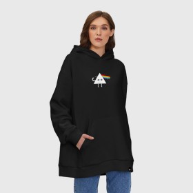 Худи SuperOversize хлопок с принтом Kawaii Pink Floyd в Тюмени, 70% хлопок, 30% полиэстер, мягкий начес внутри | карман-кенгуру, эластичная резинка на манжетах и по нижней кромке, двухслойный капюшон
 | anime | аниме | выстрел | лапочка | логотип | луч | милый | мимими | музыка | пистолет | прелесть | призма | радуга | рок | свет | треугольник