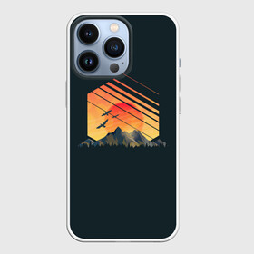 Чехол для iPhone 13 Pro с принтом Заход Солнца в Тюмени,  |  | Тематика изображения на принте: camping | mountains | sunset | восход | горы | заход | приключение | птицы | путешествие | солнце | туризм