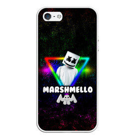 Чехол для iPhone 5/5S матовый с принтом Marshmello в Тюмени, Силикон | Область печати: задняя сторона чехла, без боковых панелей | christopher | comstock | dj | dotcom | friends | marshmallow | marshmello | usa | диджей | друзья | комсток | крис | маршмэллоу | продюсер | сша