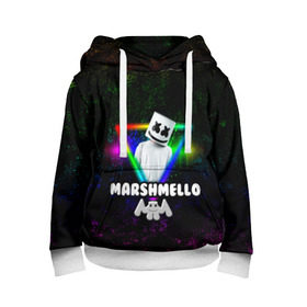 Детская толстовка 3D с принтом Marshmello в Тюмени, 100% полиэстер | двухслойный капюшон со шнурком для регулировки, мягкие манжеты на рукавах и по низу толстовки, спереди карман-кенгуру с мягким внутренним слоем | christopher | comstock | dj | dotcom | friends | marshmallow | marshmello | usa | диджей | друзья | комсток | крис | маршмэллоу | продюсер | сша