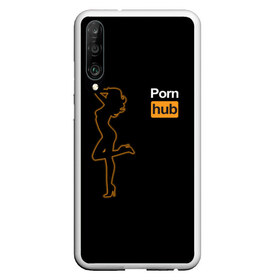 Чехол для Honor P30 с принтом Pornhub (neon girl) в Тюмени, Силикон | Область печати: задняя сторона чехла, без боковых панелей | Тематика изображения на принте: brazzers | видео | девушка | любовь | неон | свечение | силуэт | фигура | хаб | чувства