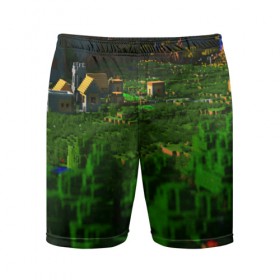 Мужские шорты 3D спортивные с принтом Minecraft в Тюмени,  |  | blade | blocks | creeper | cubes | game | ken | mine craft | minecraft | mobs | sword | игры | крипер | майн крафт | майнкрафт | моб