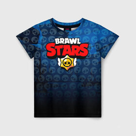 Детская футболка 3D с принтом BRAWL STARS в Тюмени, 100% гипоаллергенный полиэфир | прямой крой, круглый вырез горловины, длина до линии бедер, чуть спущенное плечо, ткань немного тянется | brawl stars | brawl stars сервер | браво старс | игра brawl stars | персонажи brawl stars.