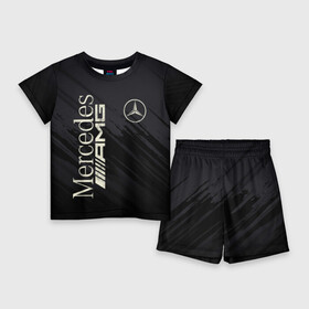 Детский костюм с шортами 3D с принтом Mercedes в Тюмени,  |  | amg | mercedes | авто | автомобиль | иномарка | логотип | машина | мерседес | текстура