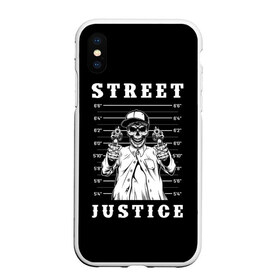 Чехол для iPhone XS Max матовый с принтом Street justice в Тюмени, Силикон | Область печати: задняя сторона чехла, без боковых панелей | justice | s | skeleton | skull | street | банда | бандана | бандит | бейсболка | графика | иллюстрация | картинка | мода | надпись | оружие | пистолеты | платок | револьверы | рисунок | символ | скелет | справедливость