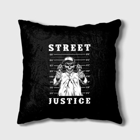 Подушка 3D с принтом Street justice в Тюмени, наволочка – 100% полиэстер, наполнитель – холлофайбер (легкий наполнитель, не вызывает аллергию). | состоит из подушки и наволочки. Наволочка на молнии, легко снимается для стирки | Тематика изображения на принте: justice | s | skeleton | skull | street | банда | бандана | бандит | бейсболка | графика | иллюстрация | картинка | мода | надпись | оружие | пистолеты | платок | револьверы | рисунок | символ | скелет | справедливость