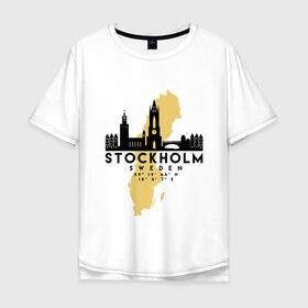 Мужская футболка хлопок Oversize с принтом Стокгольм - Швеция в Тюмени, 100% хлопок | свободный крой, круглый ворот, “спинка” длиннее передней части | adventure | city | sweden | travel | world | город | государство | европа | жизнь | карта | культура | люди | мир | народ | памят | партиот | планета | приключение | путешествие | спорт | ссср | стокгольм | столица | страна