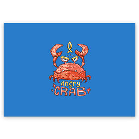 Поздравительная открытка с принтом Hungry crab в Тюмени, 100% бумага | плотность бумаги 280 г/м2, матовая, на обратной стороне линовка и место для марки
 | Тематика изображения на принте: angry | crab | gloomy | hungry | ocean | red | sea | sign | stars | water | вода | голодный | графика | детский | звезды | злой | знак | иллюстрация | картинка | краб | красный | мода | море | морские | надпись | океан | рисунок | рыба