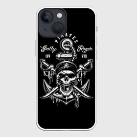 Чехол для iPhone 13 mini с принтом Pirates в Тюмени,  |  | b | pirates | robbers | sea | skull | бандана | веселый | графика | иллюстрация | канат | картинка | кости | логотип | мода | морские | надпись | оружие | пираты | платок | разбойники | рисунок | роджер | сабли | стиль