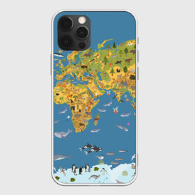 Чехол для iPhone 12 Pro Max с принтом Карта мира в Тюмени, Силикон |  | азия | акулы | америка | антарктида | бизон | волк | европа | животные | зебра | кабан | карта | киты | лама | лев | лось | материки | медведь | мира | моржи | моря | океаны | пингвины | птицы | реки | рыбы